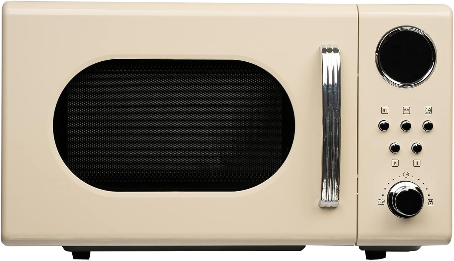 20L Retro Freestanding Microwave In Cream 700W Digital Timer - SIA FRM20AP.