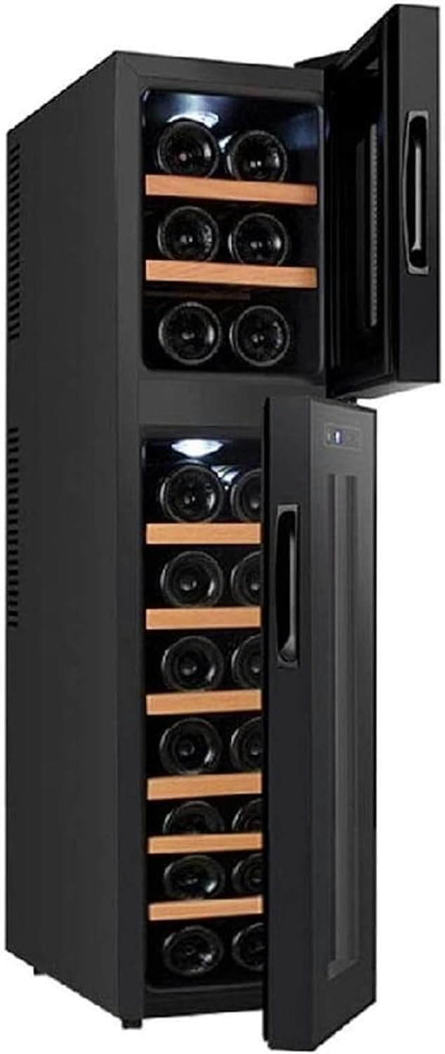 QPZMALSKY Domestic Wine Cooler, Silent Independent Thermoelectric Operation Small Temperature Constant 18 Electronic Double Temperature Storage.