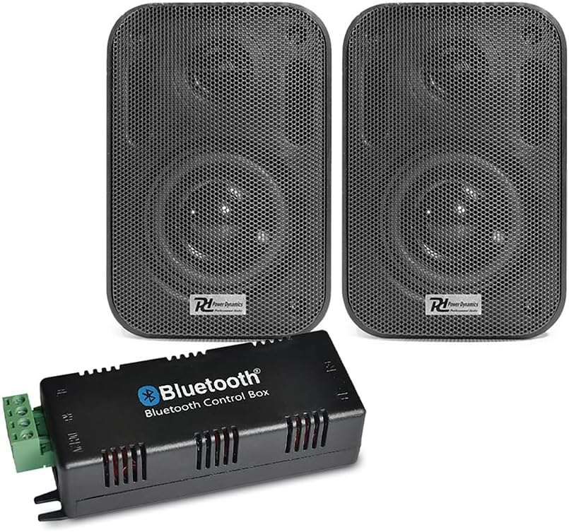 E-Audio B425BL Bluetooth Amplifier & Wall Speakers Smart Home Audio Wireless Stereo HiFi Black.