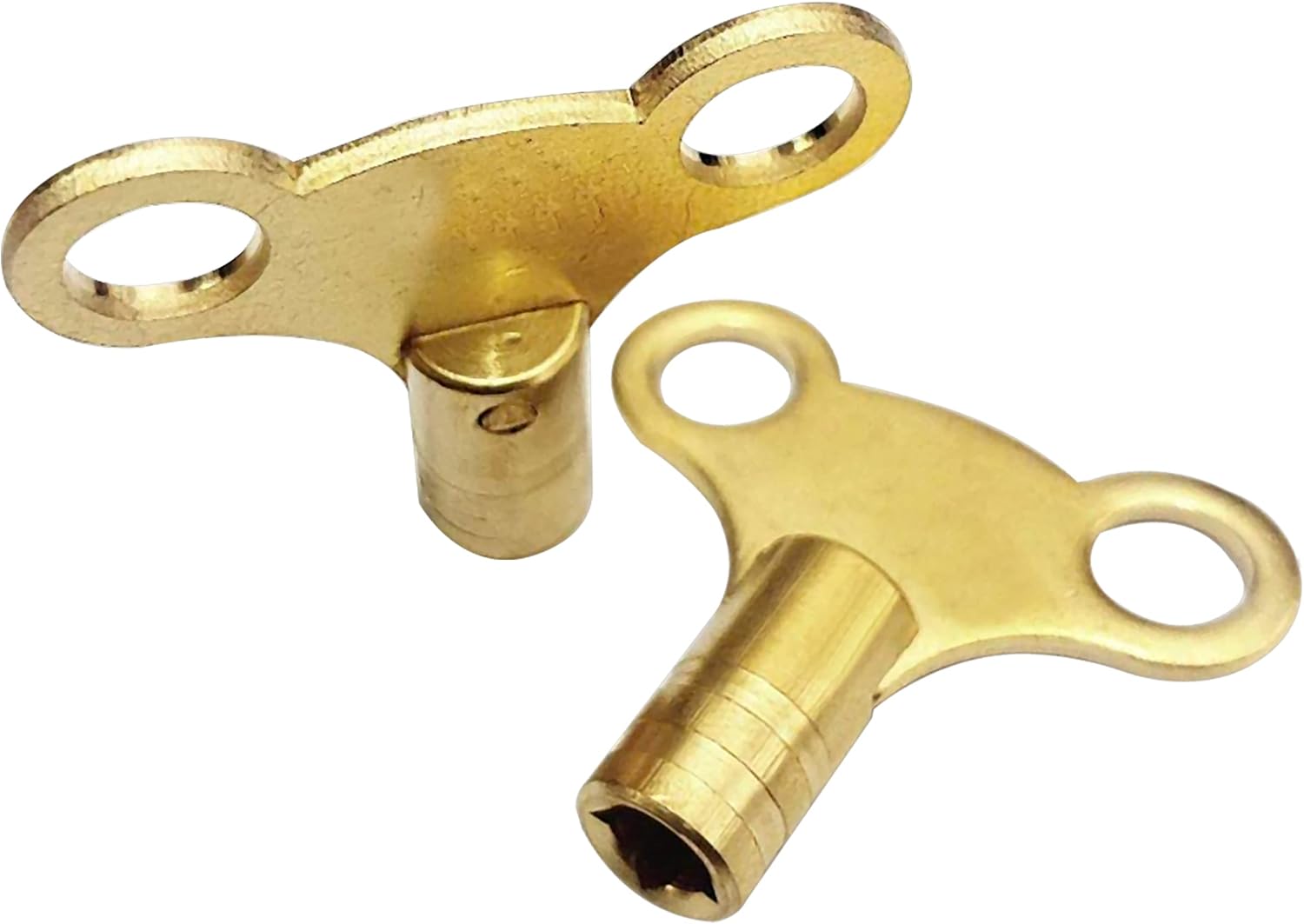 WZ Radiator Bleed Key- Radiator Valve Clock Key for Bleeding and Air Vent- Made of Solid Brass- Pack of 2.