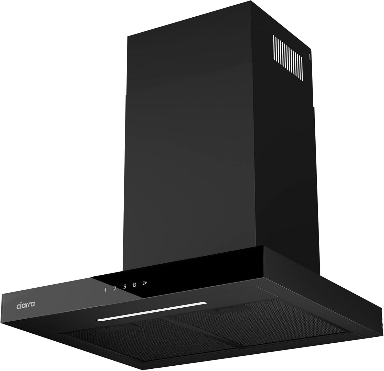 Ciarra Touch Control Cooker Hood 60cm Recirculating&Ducting 650 m³/h Black Chimney Hood with 4 Speed Booster Function Kitchen Extractor Fan.