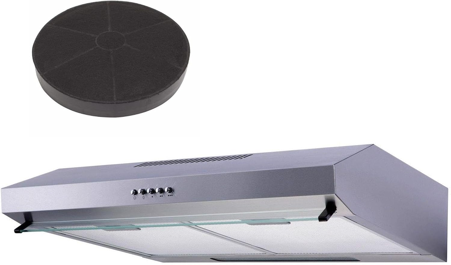 SIA VSR60SS 60cm Stainless Steel Visor Cooker Hood Extractor Fan & Carbon Filter.