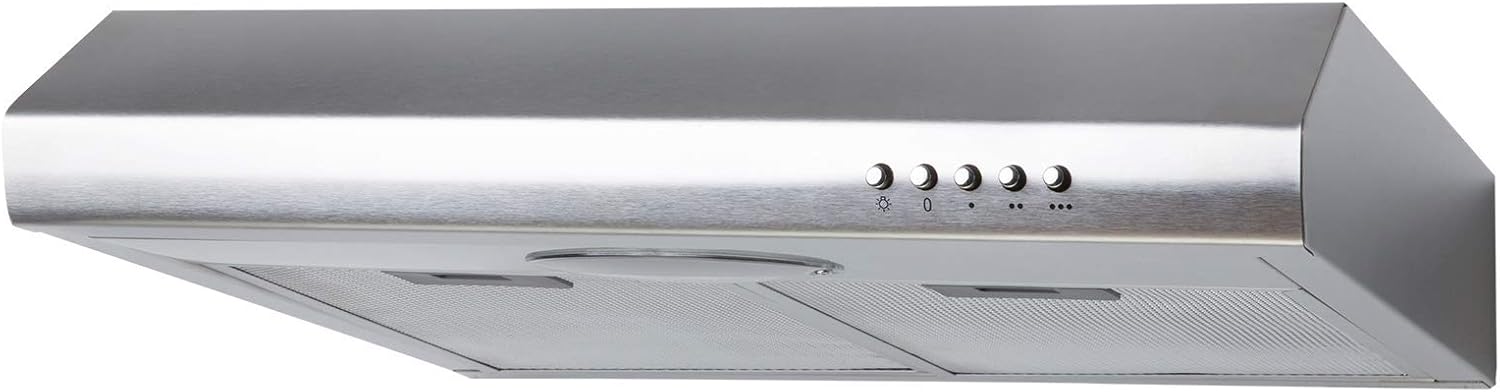 SIA STE50SS-AMZ1 50cm Stainless Steel Standard Visor Cooker Hood Kitchen Extractor Fan, Wall Or Cupboard Mounted.