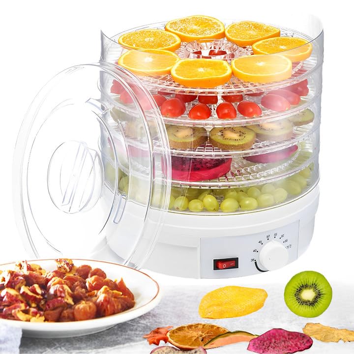 WYFCR 5 Tray Mini Electric Food Dehydrator, Fruit Dryer,Food Dehydrators, 5 Tray Food Dehydrator, 35℃~70℃ Temperature Control, Removable Kitchen Small Appliances, Dehydrater, Fruit Food Dryer.