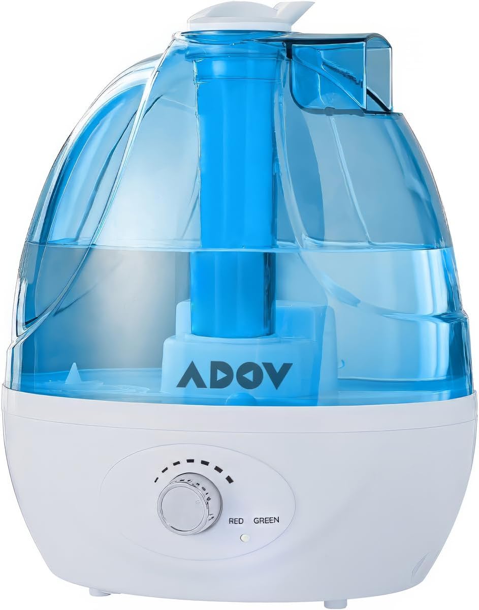 ADOV Humidifier, 2.5L Cool Mist Humidifier for Bedroom Home Baby Room with 360° Nozzle, Waterless Auto Shut-off, Up to 30 Hours 28db Whisper Quiet Air Humidifiers for Office, Plants, Living Room, Yoga.