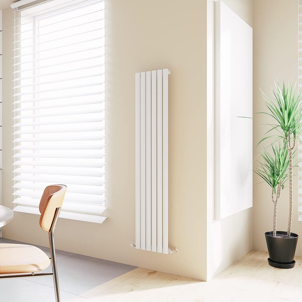 Vertical Radiator Oval Column Designer Central Heating Tall Rad 1600x354mm Single White.