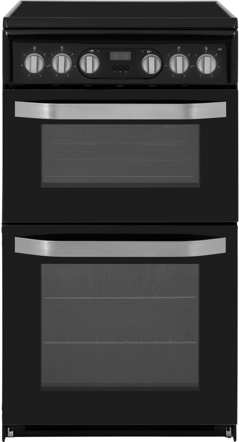 Hotpoint 50cm Double Oven Electric Cooker - Black.