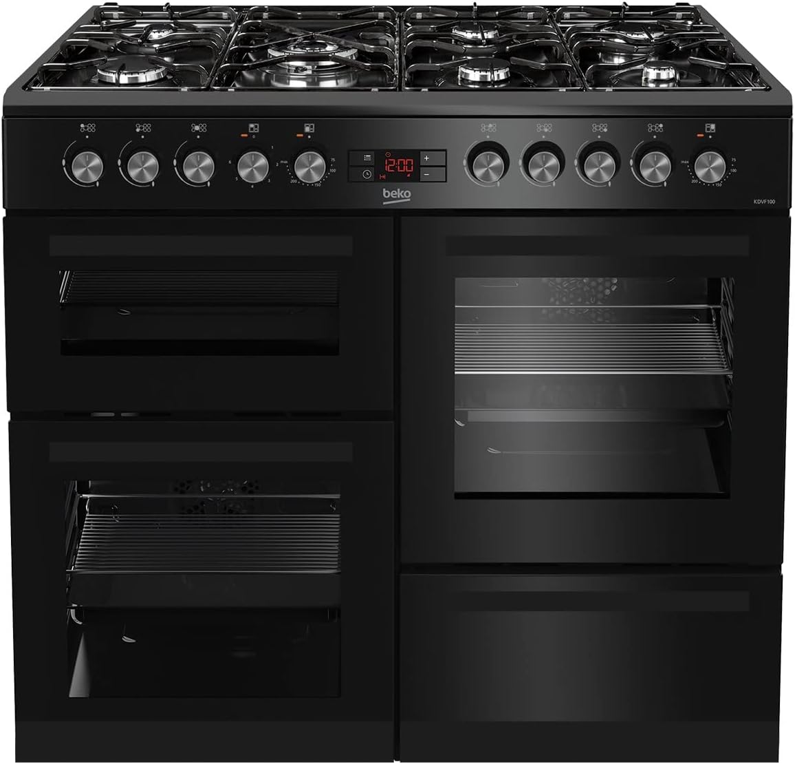 Beko KDVF100K 100cm Dual Fuel Range Cooker - Black.