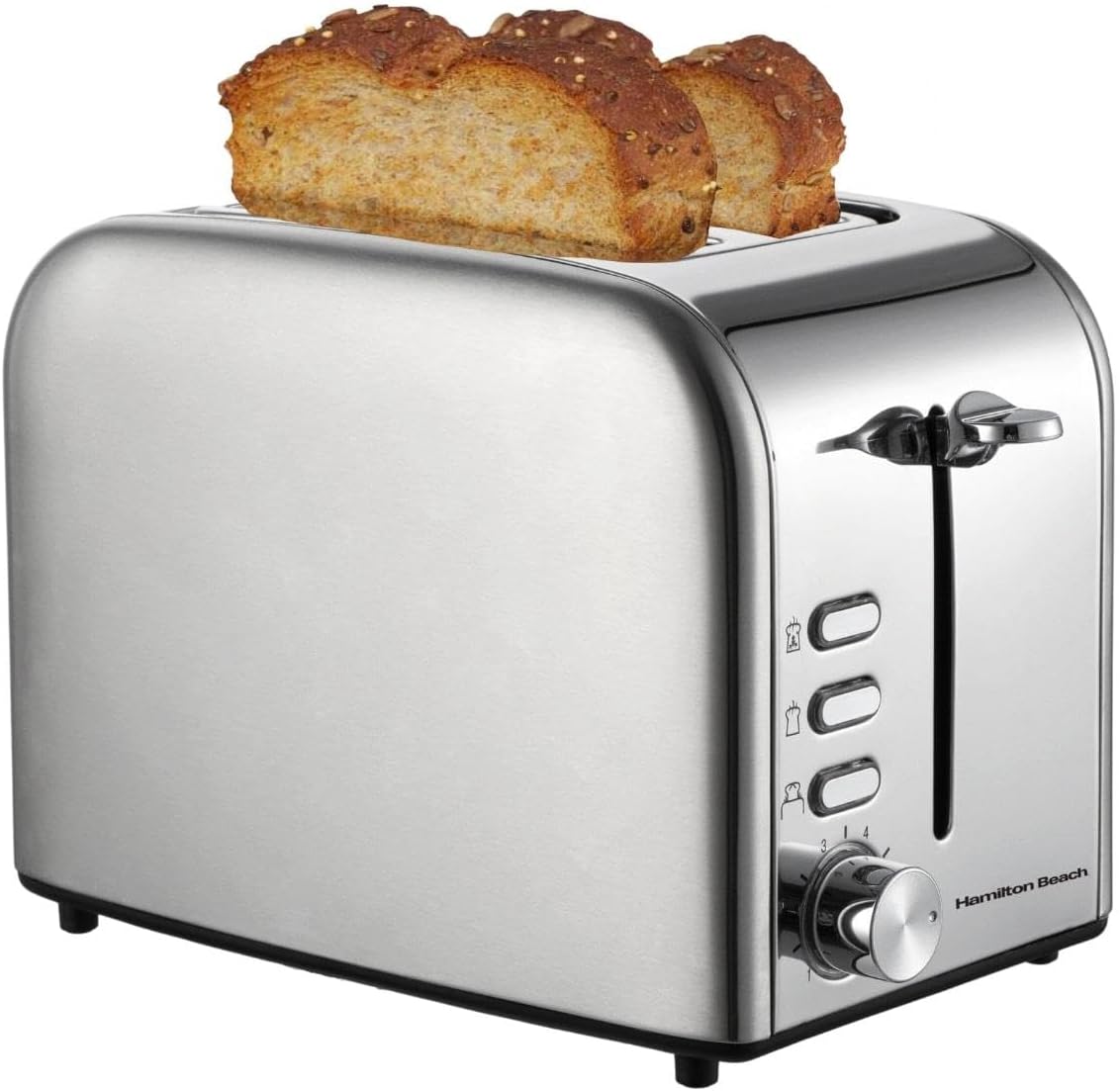 Hamilton Beach Rise 2 Slice Brushed & Polished Stainless Steel Toaster.