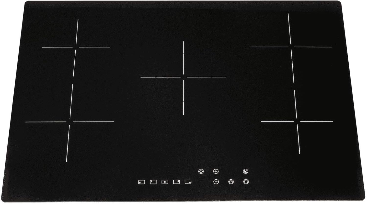 SIA CERH75BL 75cm Black 5 Zone Frameless Touch Control Electric Ceramic Hob.