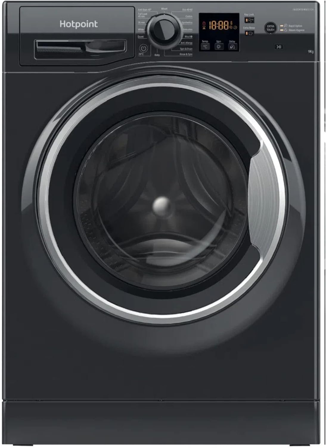 Hotpoint NSWF945CBS Black 9KG 1400RPM Washing Machine.