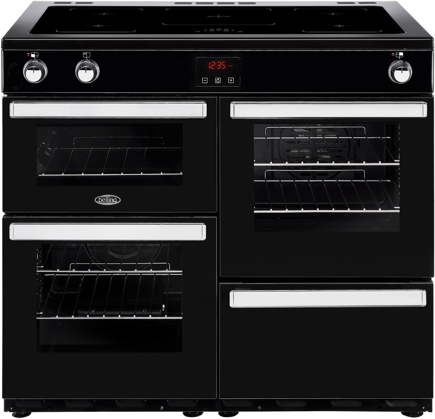 Belling Cookcentre 100Ei 100cm Electric Induction Range Cooker - Black.