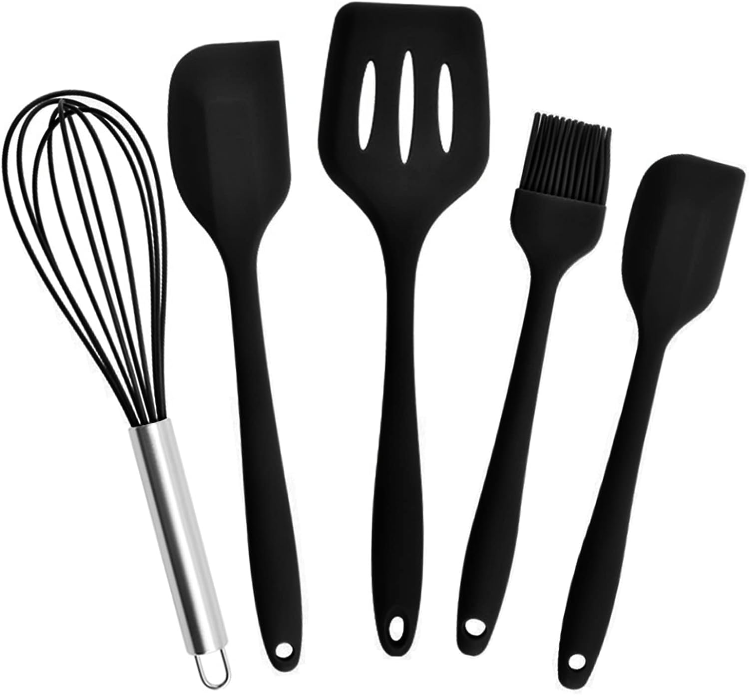 DULKET 5 Pcs Kitchen Utensils Set Silicone Kitchen Utensils Spatulas for Cooking Baking Accessories Spatulas for Cooking.