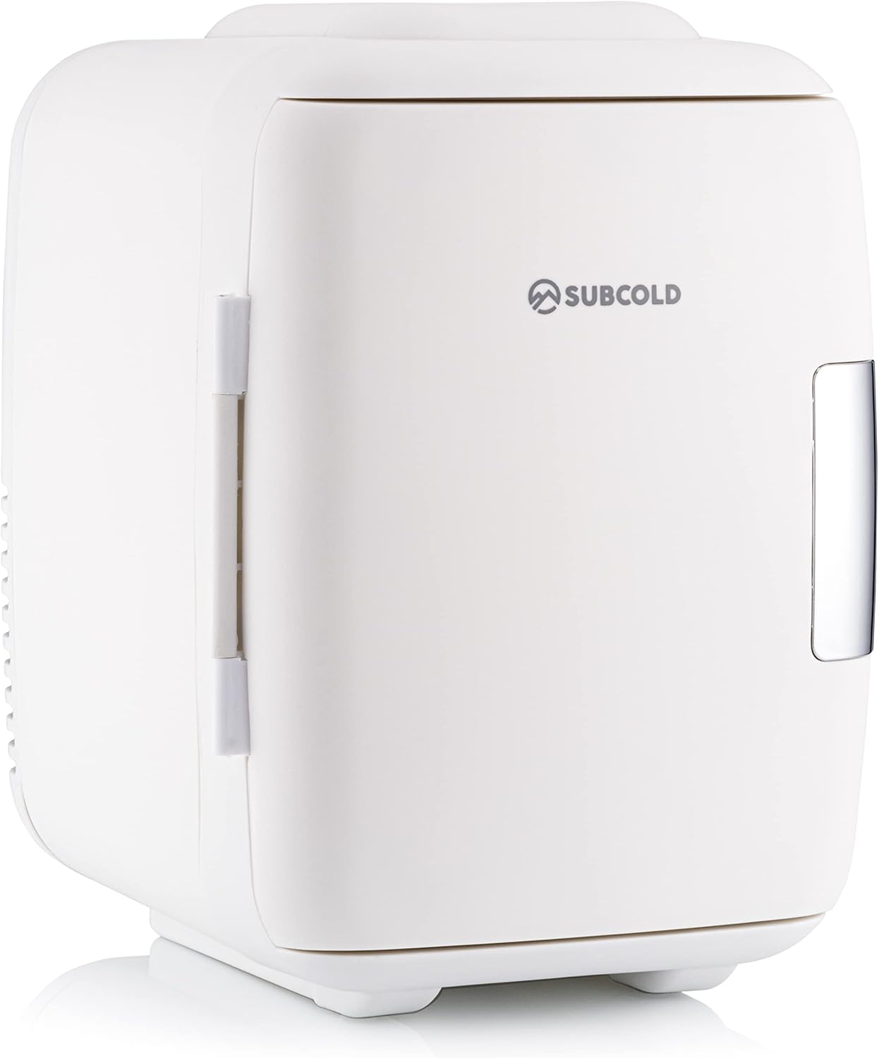 Subcold Classic4 Mini Fridge - Cooler & Warmer | 4 Litre/6 Cans | AC+USB | Portable Small Fridge for Skincare, Bedroom, Dorm, Car, Travel (White).