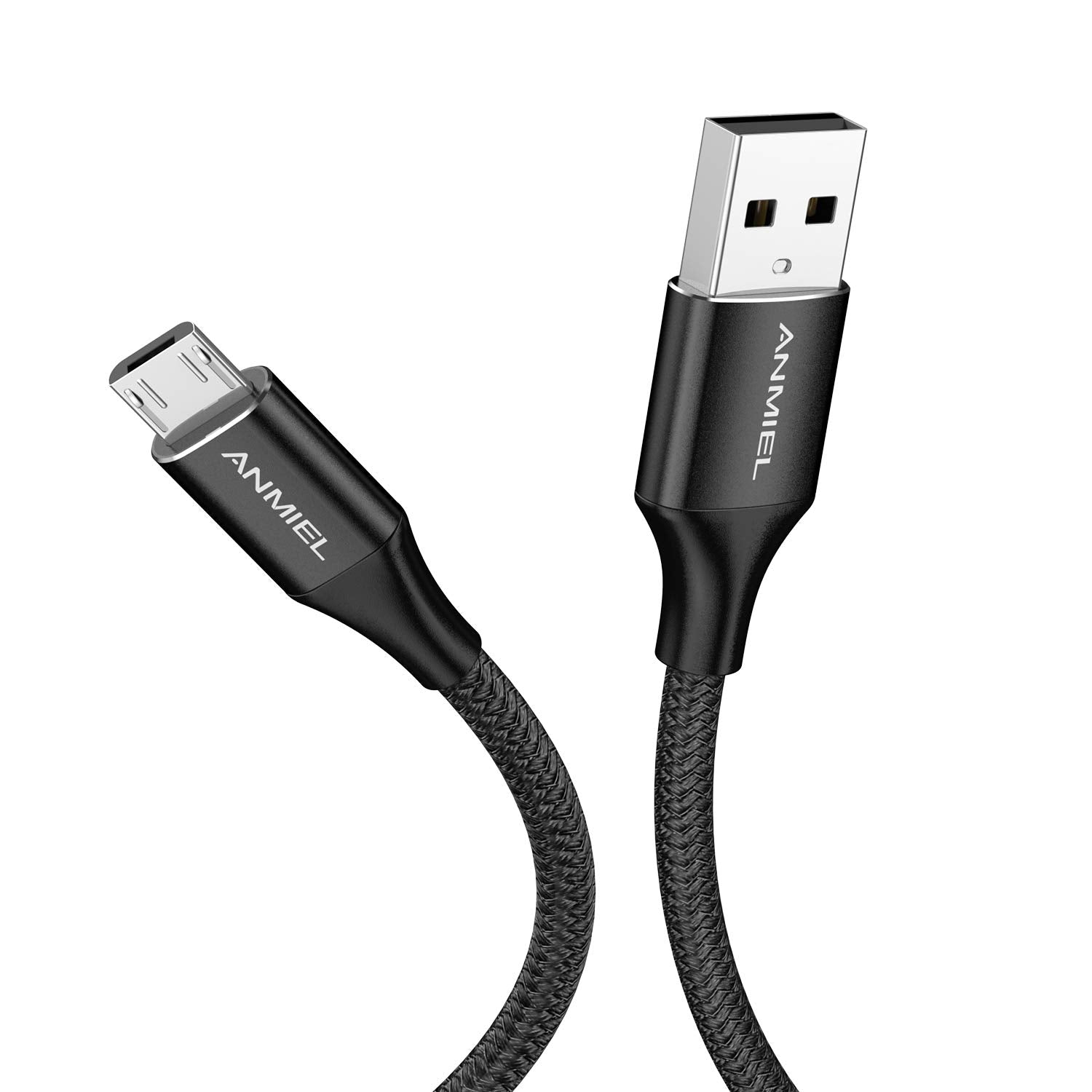 ANMIEL Micro USB Cable 2M Android Charger Cable 2.4A Nylon Braided Fast Charging Cable for PS4, Samsung Galaxy S7 S6 S5 J7 J5 J6 J3, Note, LG, Nexus, Nokia, Xbox,HTC,Sony, Kindle Fire,and More.