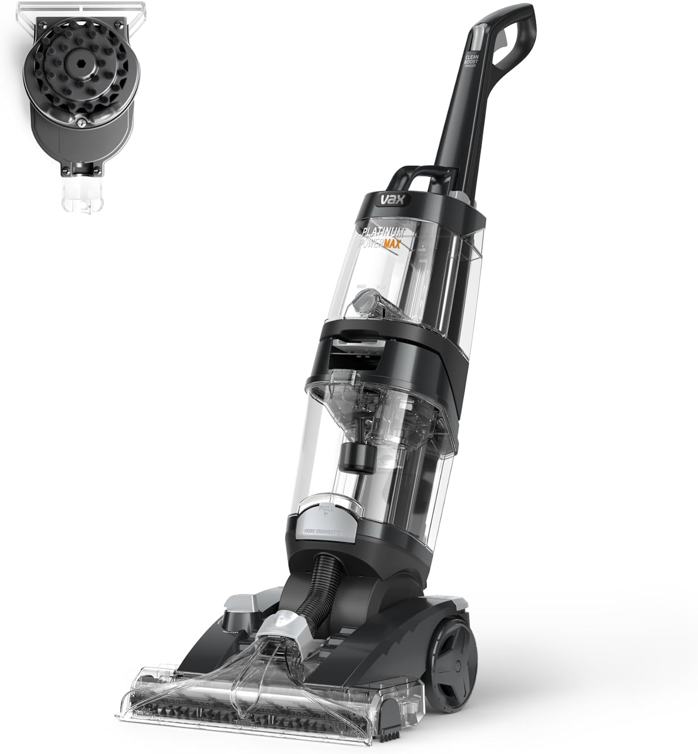 Vax Platinum Power Max Carpet Cleaner, Removes 93% of Bacteria, Proven to clean better than the leading rental, Black.