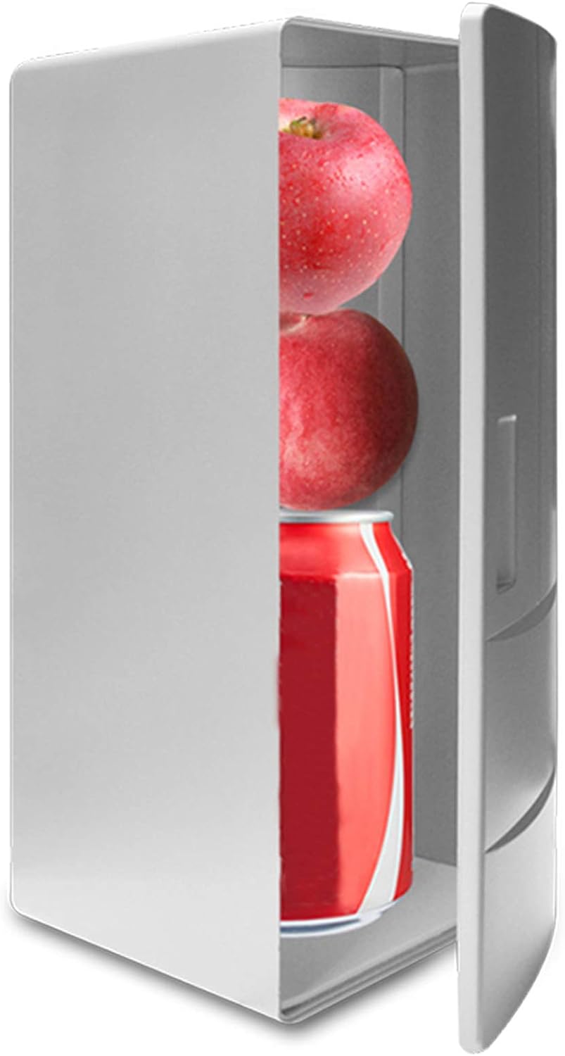 5L Mini Fridge USB mini refrigerator Portable Small Fridge for Drinks, Snacks, Skincare Freestanding 5V 3W,12.5 * 8.3 * 24.8cm For Bedroom, Student Dormitory, Office With Cooling And Warming.