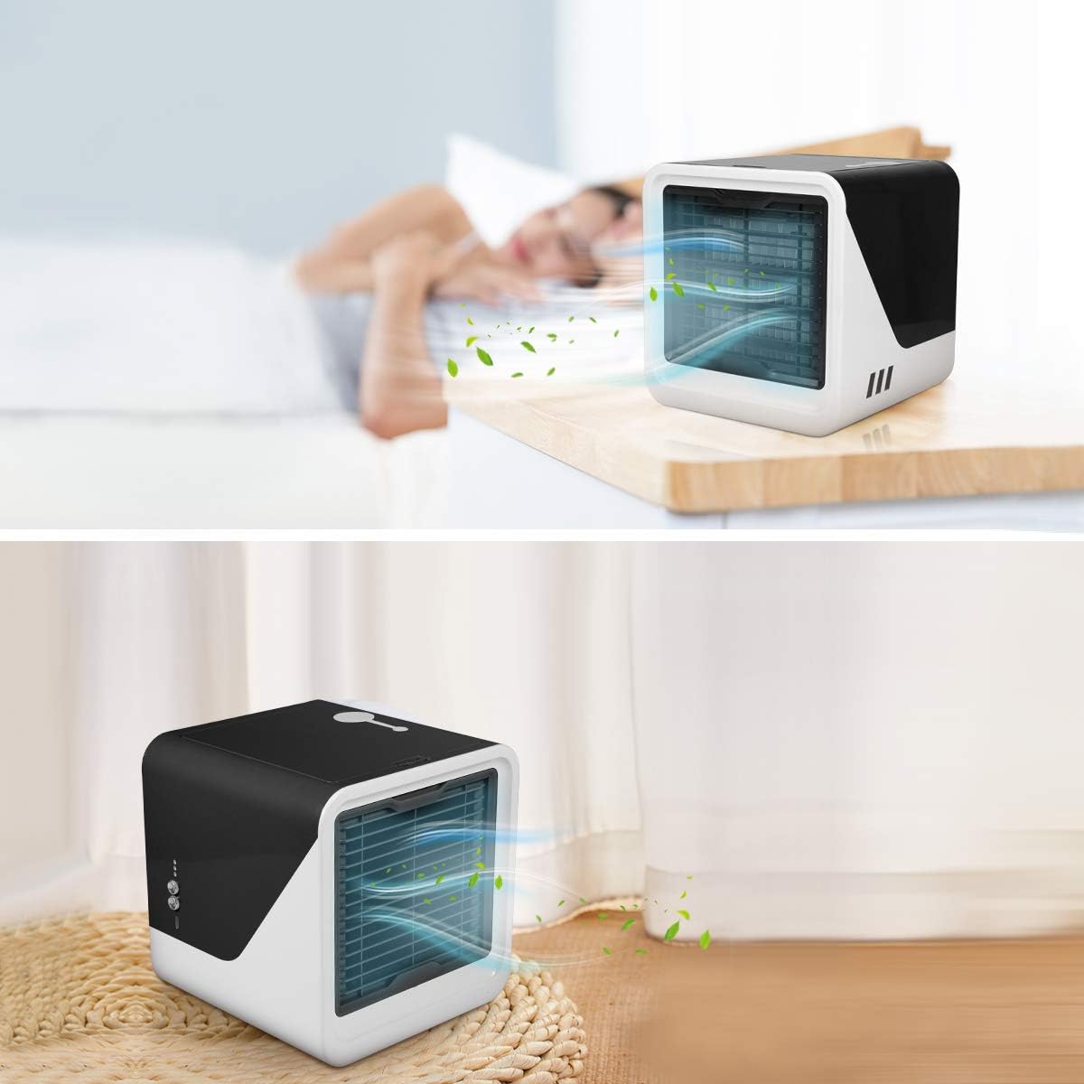 Air Conditioner Portable, Small Air Conditioning for Car, Personal Room Mini Air Cooler, 3-in-1 Small Air Conditioner Purifier and Humidifier, Fresh Air Cooling Desk Fan for Home Office Dorm Outdoor.