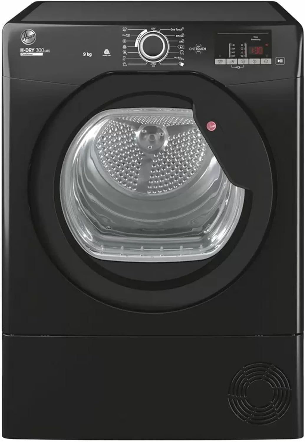 Hoover HLEC9DGB H-Dry 300 9kg Condenser Tumble Dryer, Black, Sensor dry, NFC.