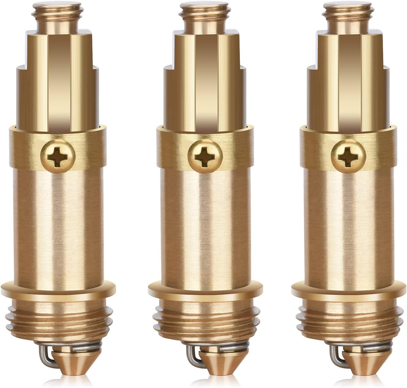 Profiwoab 3 PCS Push Pop Up Internal Spring Brass Plug Bolt, Replacement Sink Basin Bath Pop Up Bolt,Bolt Pop Up Plug for Most Sink Bath Tub Basin Drain Stopper.