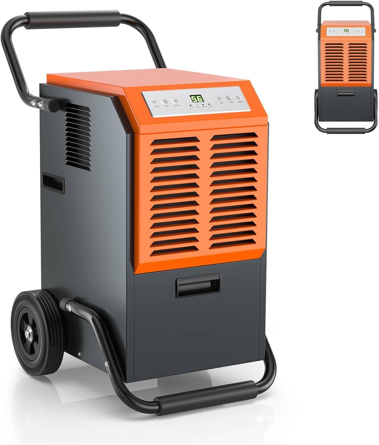 GiantexUK 63L/Day Commercial Dehumidifier, Industrial Air Dehumidifier with Digital Display, Continuous Drainage, Auto Defrost, 5.5L Water Tank, 24H Timer & Wheels, Building Drier for Basement Garage.