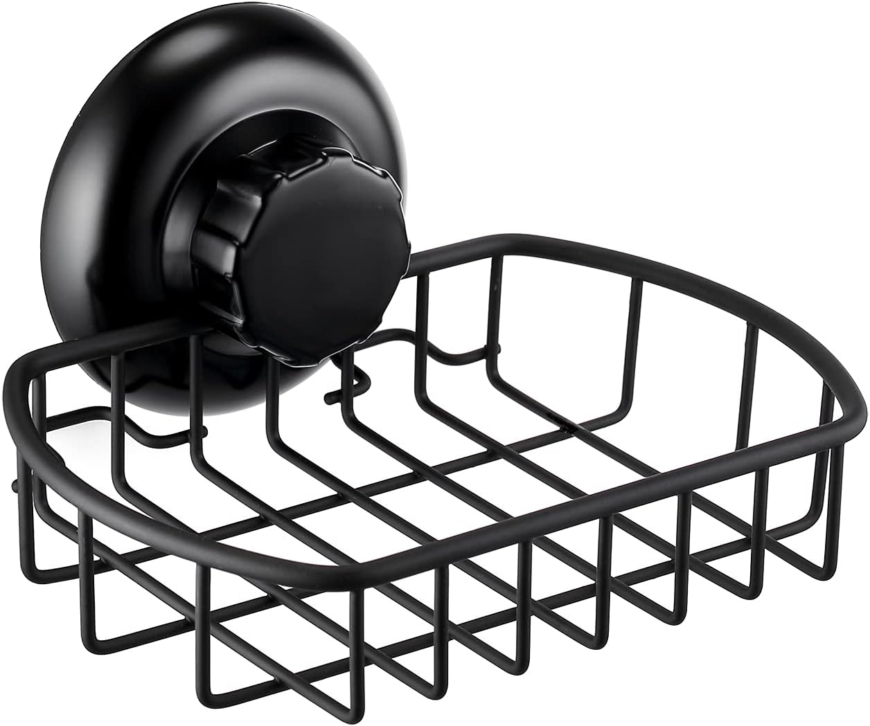 MaxHold No-Drilling/suction Cup Soap Basket - Soap Dish Holder with Hook- Vaccum System - Stainless Steel - Sponge Holder for Bathroom & Kitchen.