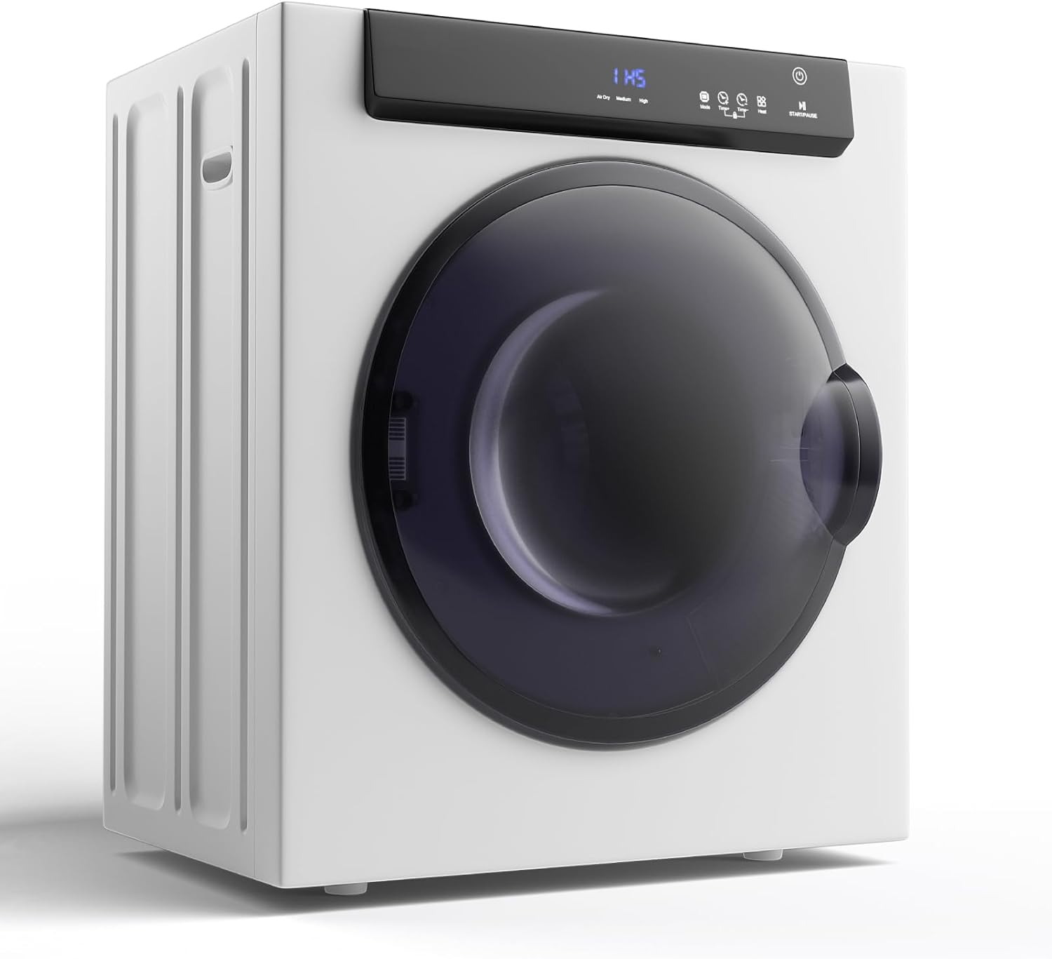 TANGZON 4KG Vented Tumble Dryer, 1400W Freestanding Front Load Compact Tumble Dryer with 3 Heat Settings, Digital Display, Stainless Steel Tub, Timer & Over Heat Protection, Portable Clothes Dryer.