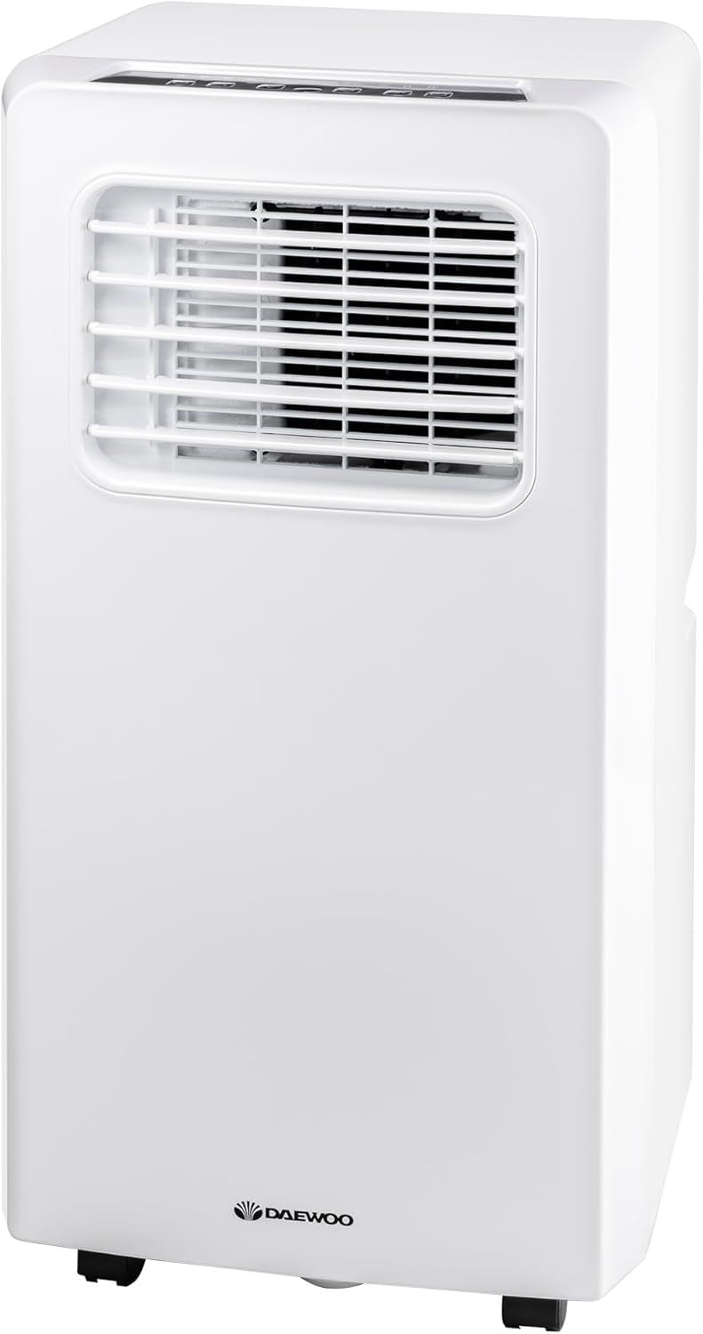 Daewoo 4 In 1 Portable Air Conditioning Unit, 1200 BTU, Air Conditioning, Heating, Fan Only, Dehumidifier With LED Display And Remote Control, 24 Hour Timer For Home And Office Use, Energy Class A.