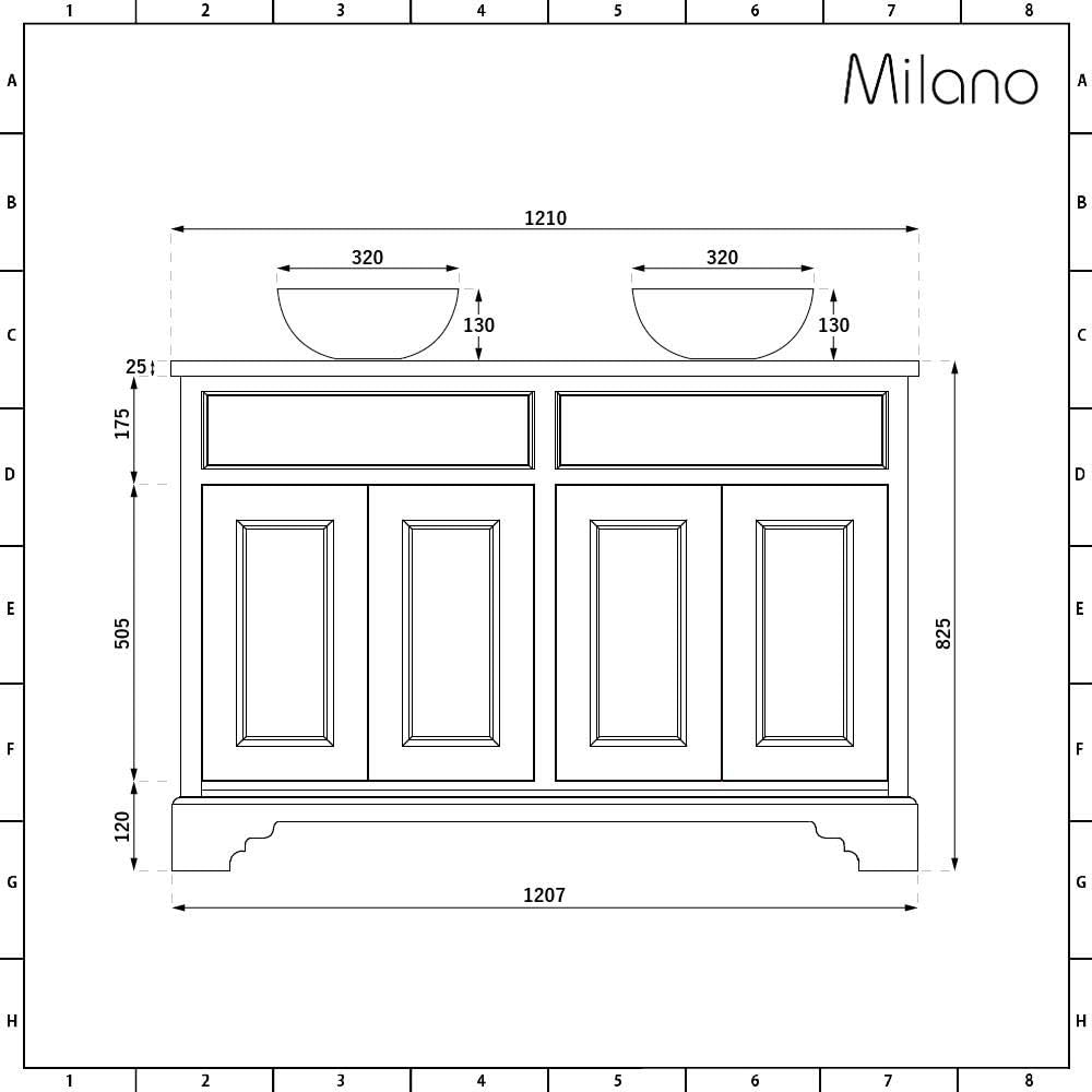 Milano Thornton - Traditional 1210mm Bathroom Vanity Unit with 2 Countertop Basins and Close Coupled Toilet WC Pan, Seat and Cistern - Light Grey.