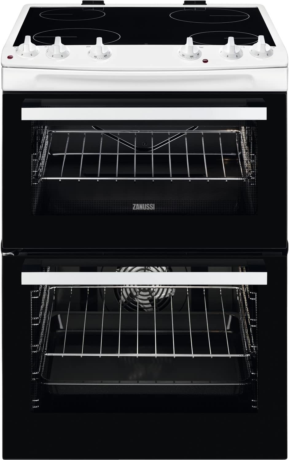 Zanussi 60cm Double Oven Electric Cooker - White.