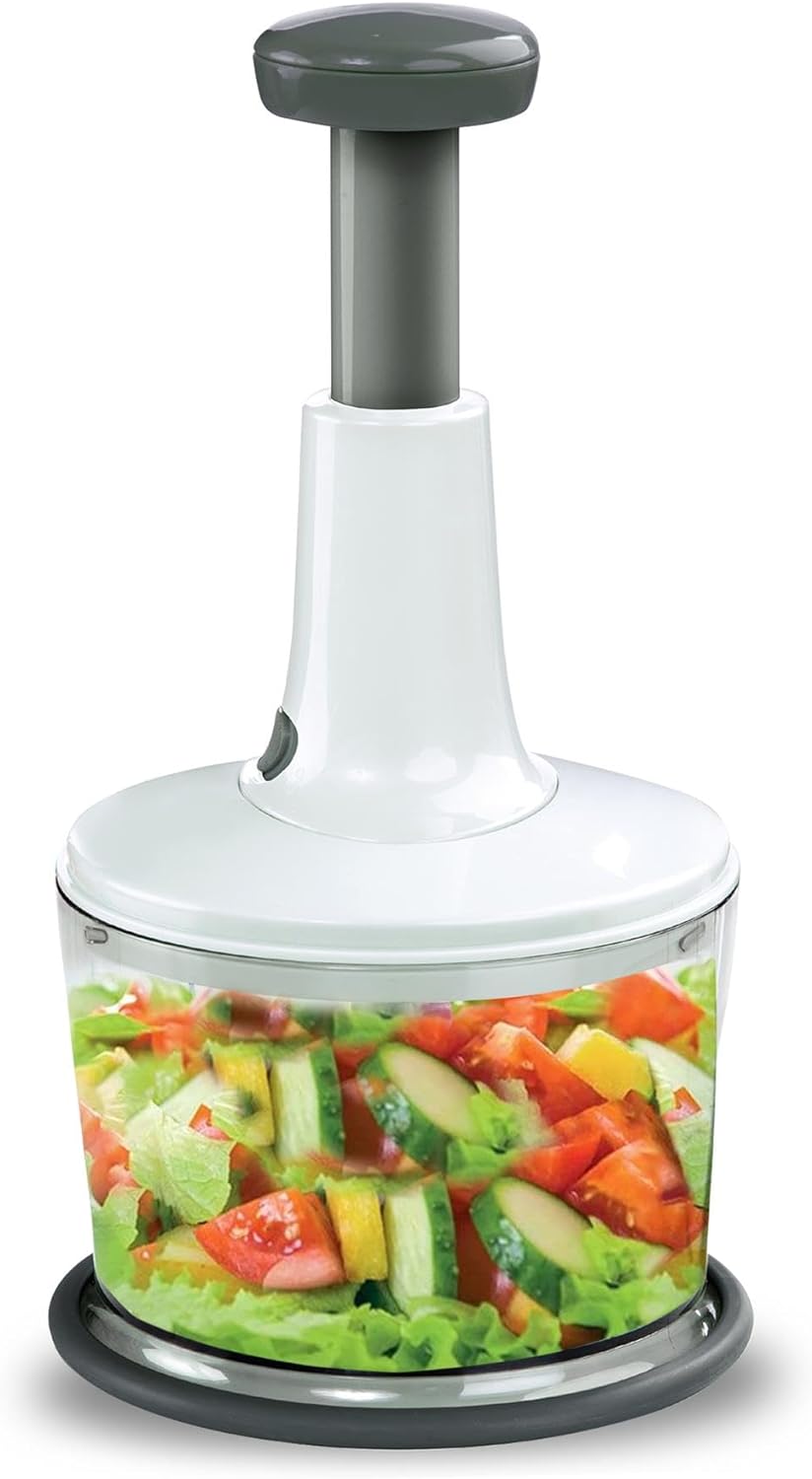 MantraRaj Hand Press Food Chopper Manual Food Processor Practical Choice Lightweight And Portable Blender, Grinder, Chopper Multipurpose Food Slicer For Vegetables, Fruits, Meat, Fish, Nuts.