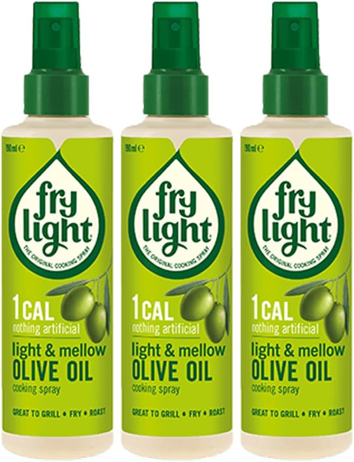 3 x 190ml Low 1 Calorie Extra Virgin Olive Oil Mediterranean Cooking Spray Dressing Grill Frying Roasting.