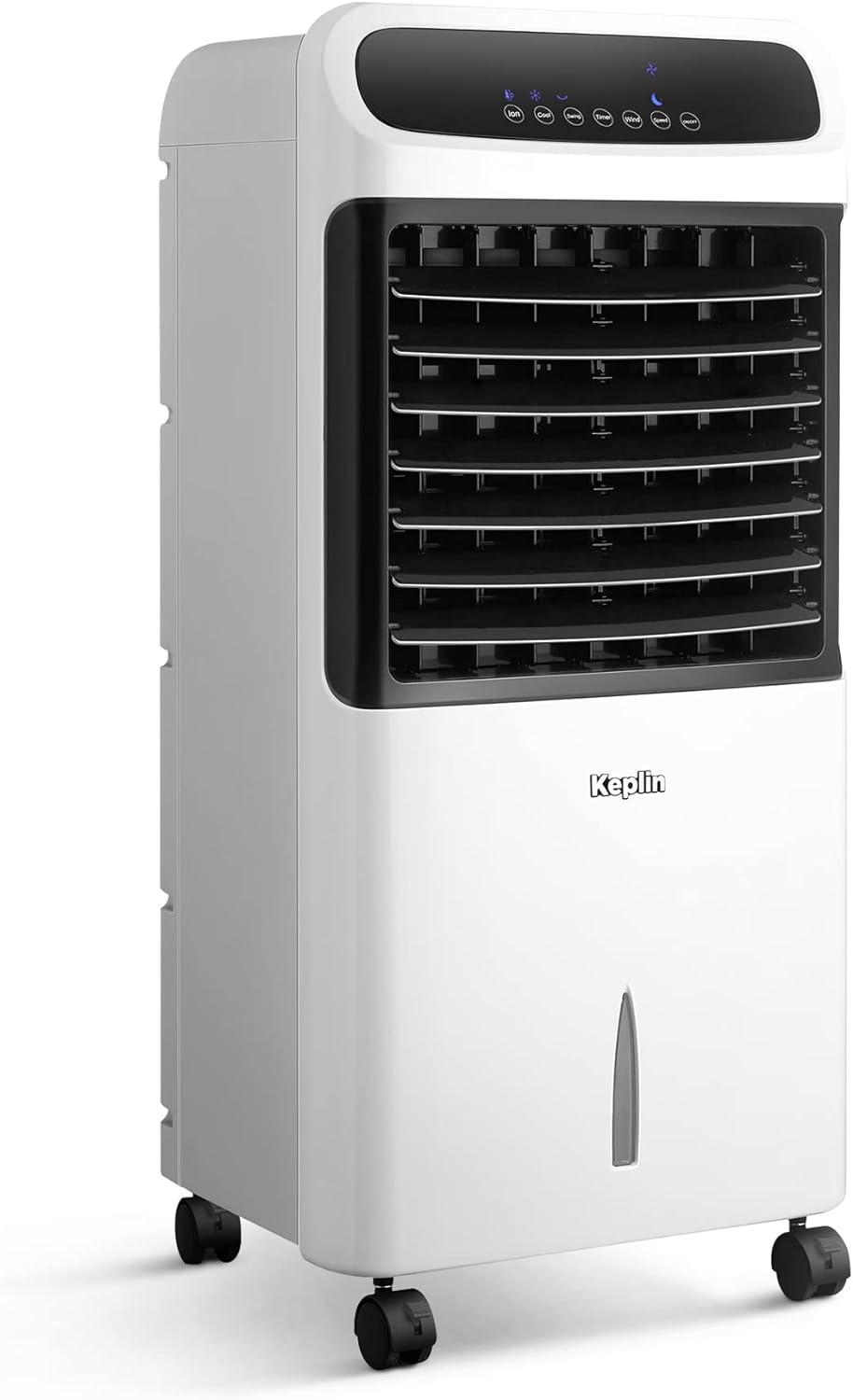 KEPLIN 80W 4-in-1 Portable Air Cooler, Humidifier & Air Purifier with Ionizer, Inc Led Screen, Remote Control & Oscillation with night mode, 3 Fan Speeds, Built in 12 hour Timer & a 10L Tank Capacity.