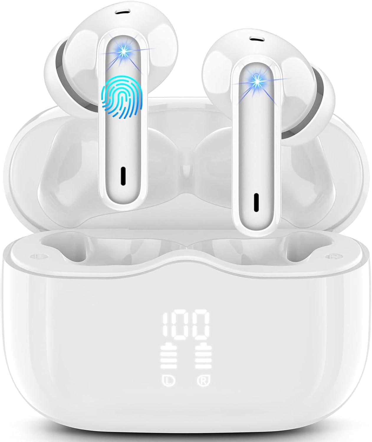 Wireless Earbuds, Bluetooth 5.3 Headphones Wireless Earphones, 2024 In Ear buds Wireless Earbuds, 4 ENC Noise Cancelling Mic Wireless Headphones, IP7 Waterproof, 40H Playtime, Mini Ultra Light, Black.