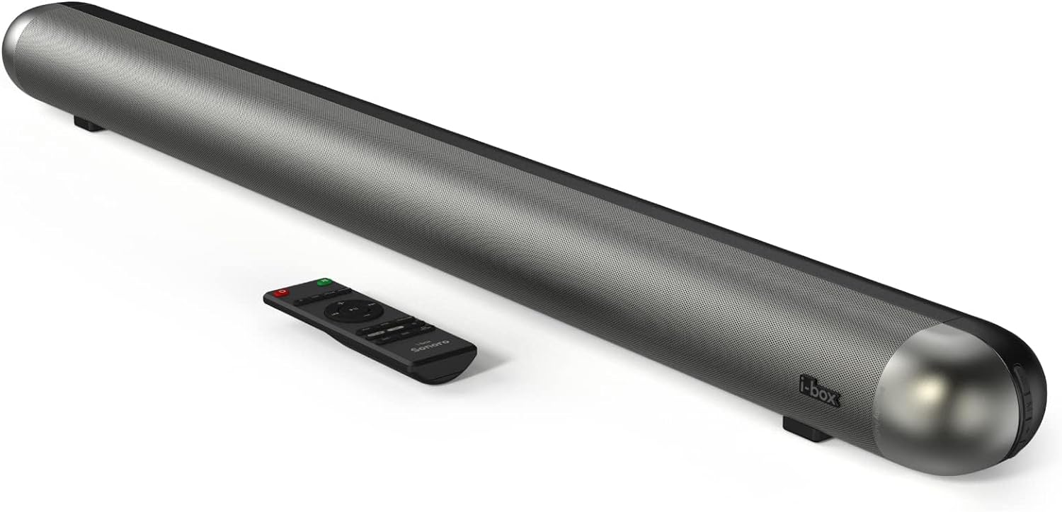 i-box Sound Bar for TV, Dolby Audio, 60W Powerful TV Soundbar System with Surround Sound, Bluetooth 5.0, HDMI (ARC), AUX Input, USB Input, Remote Control – 3D Sound EQ Full Audio CEC.