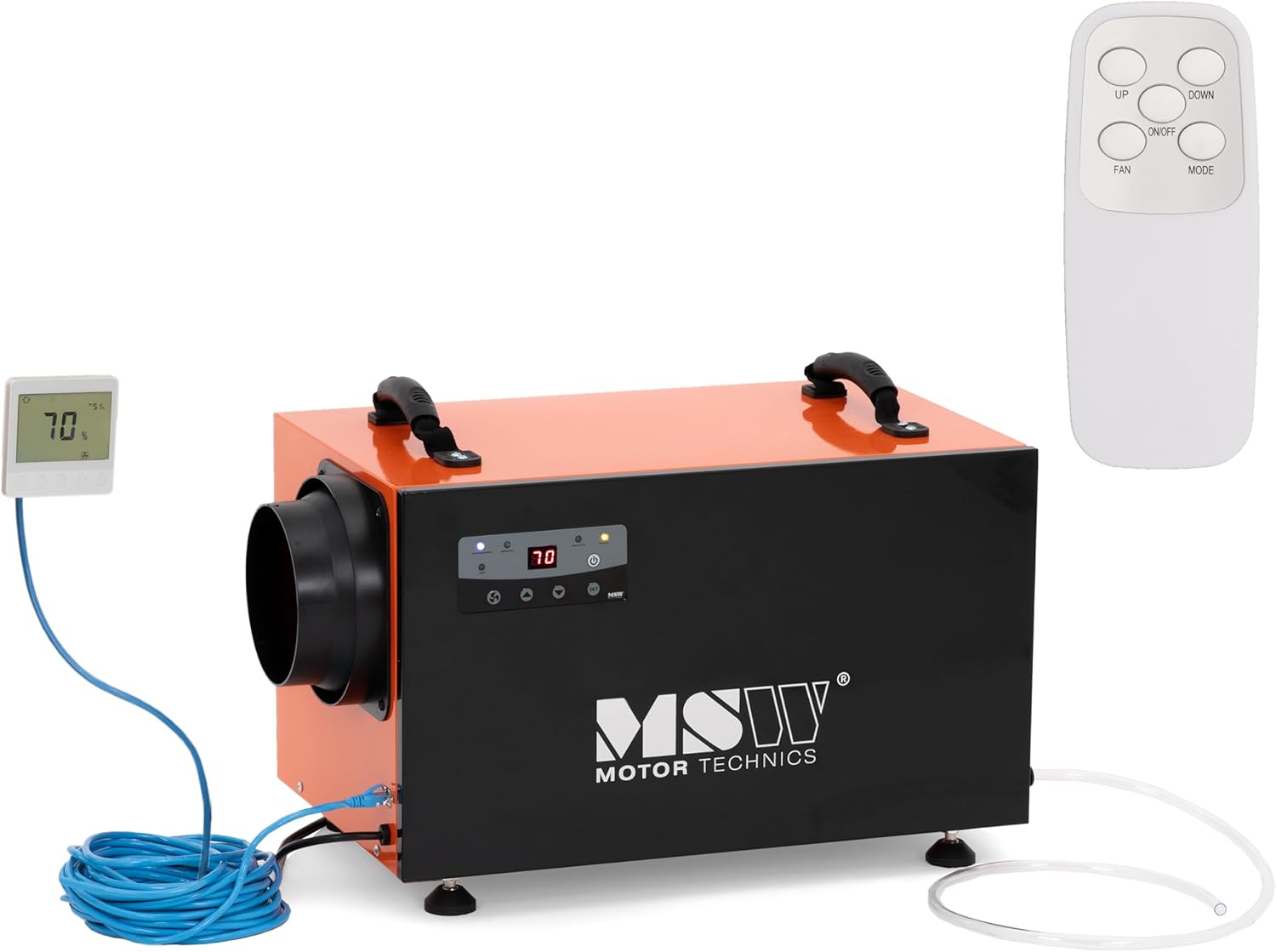 MSW Dehumidifier - 45 l / 24 h - 55 m² - 280 m³/h - ideal for crawl spaces Industrial dehumidifier Commercial dehumidifier Professional dehumidifier Room dehumidifier.