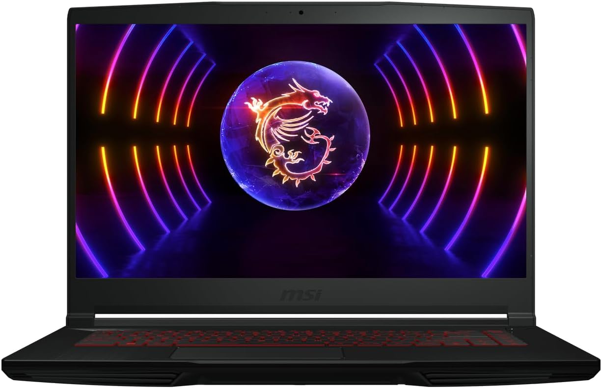 MSI Thin GF63 15 Inch FHD Gaming Laptop - (Intel Core i5-12450H, Nvidia GeForce RTX 2050, 16GB RAM, 512GB SSD, Windows 11 Home) - Black.