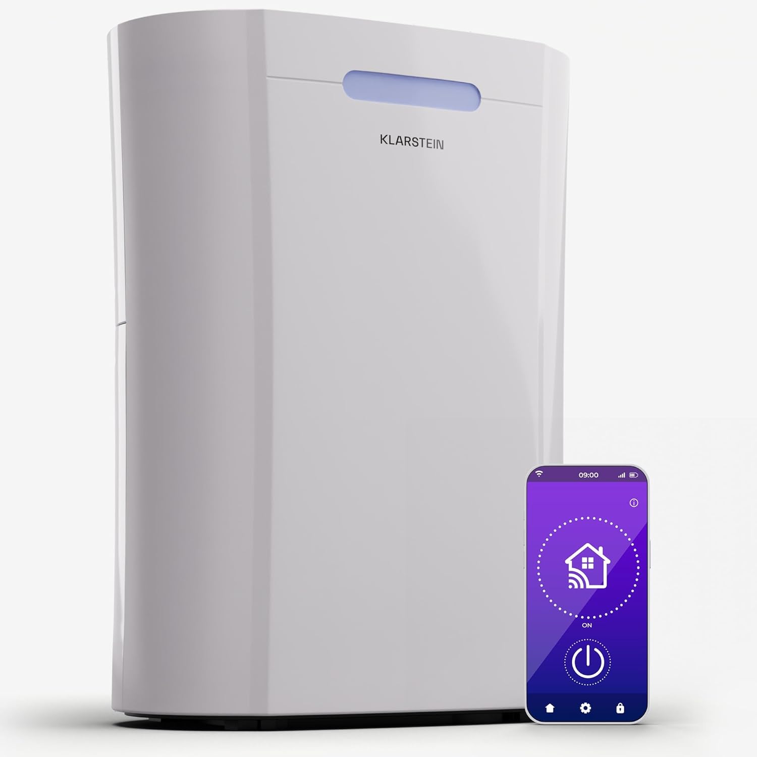 Klarstein Room Dehumidifier, Large Dehumidifiers for Home Damp Air, Silent Low Energy Dehumidifier, Touch Control, Timer UK Plug In Electric Dehumidifier for Home Office, 10L Dehumidification Capacity.