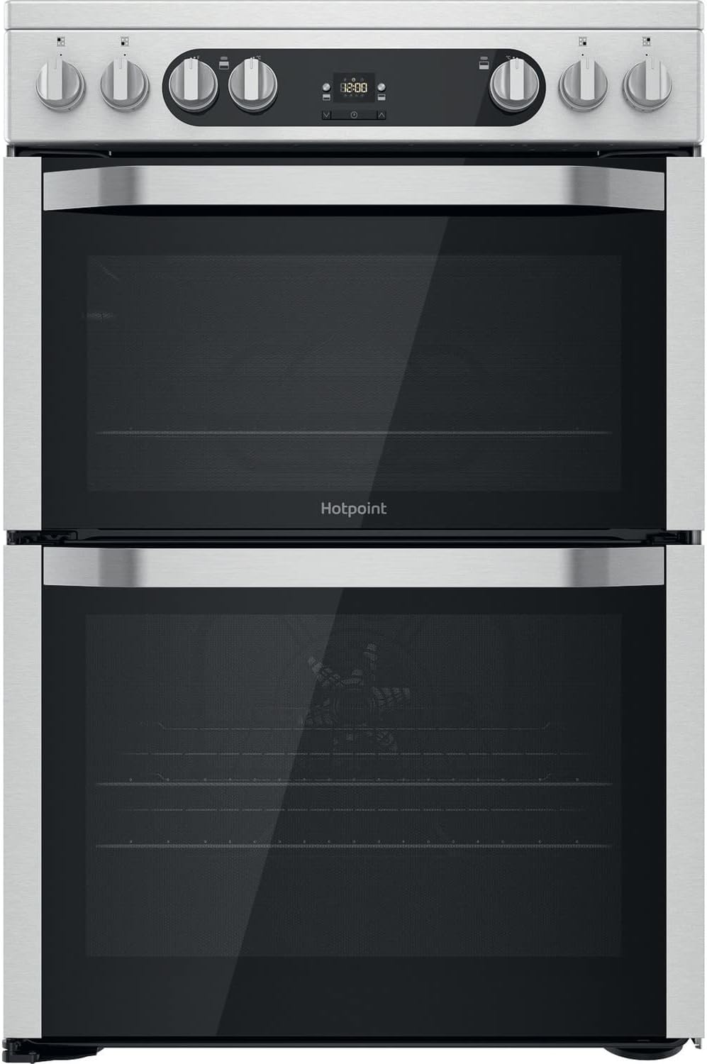 Hotpoint 60cm Double Oven Electric Cooker - Stainless Steel.