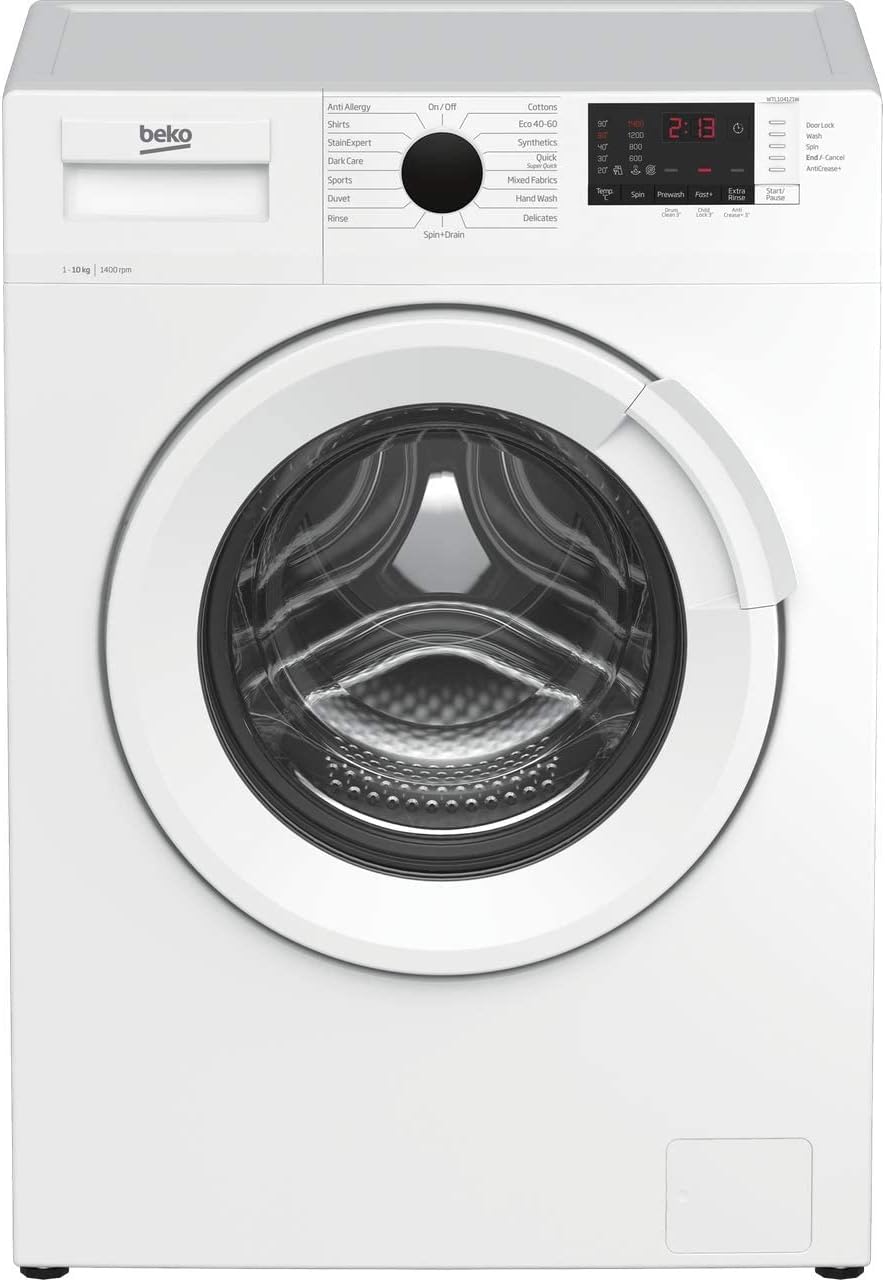 Beko WTL104121W 10kg Washing Machine with 1400 rpm - White - B Rated.