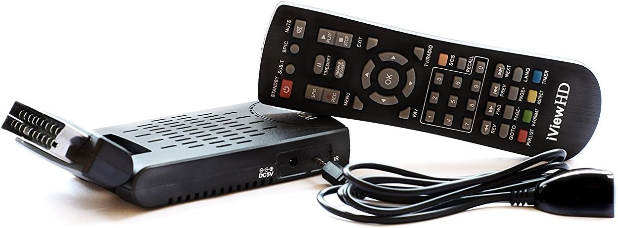 UK Mini Scart FULL HD Freeview Set Top Box Receiver Digi Box Digital TV Tuner Terrestrial USB HD Recorder HDMI or SCART Connections (iView HD Mini).