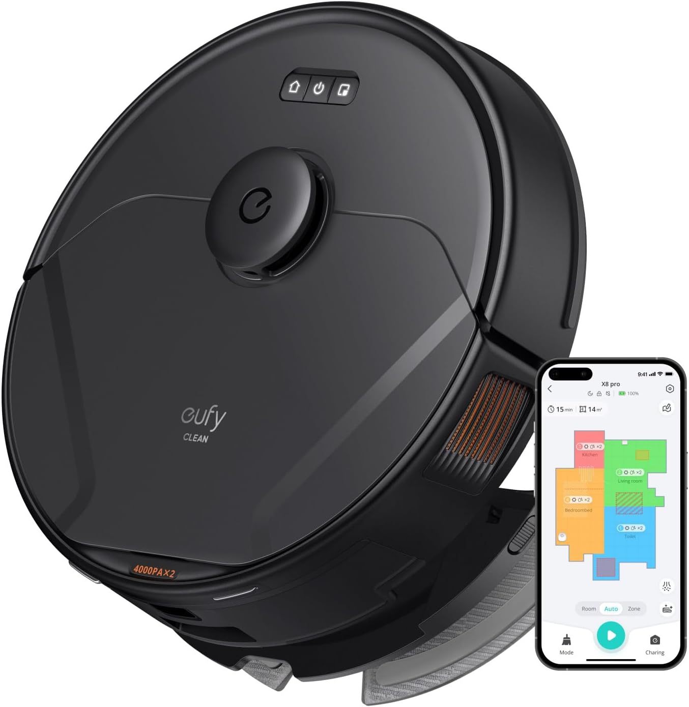 eufy BoostIQ RoboVac 15C MAX Robot Vacuum Cleaner, Wi-Fi Connected, Super Thin, Powerful Suction, Quiet, Self-Charging Robotic Vacuum Cleaner, Cleans Hard Floors to Medium-Pile Carpets.