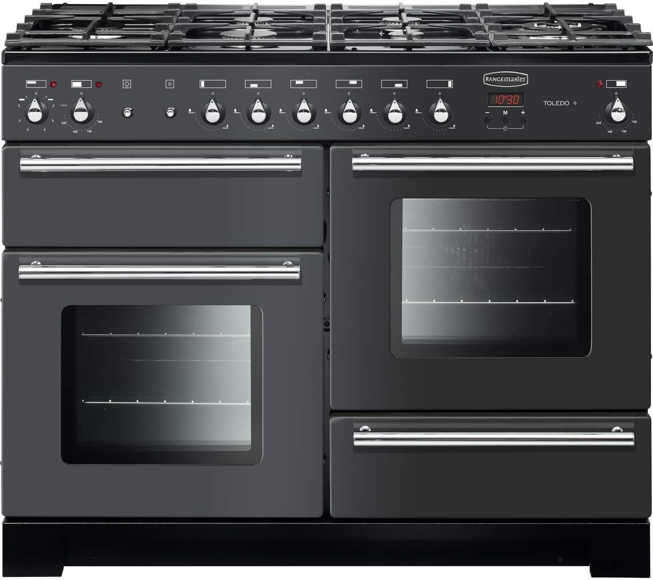 Rangemaster Toledo + TOLP110DFFSL/C 110cm Dual Fuel Range Cooker - Slate - A/A Rated.