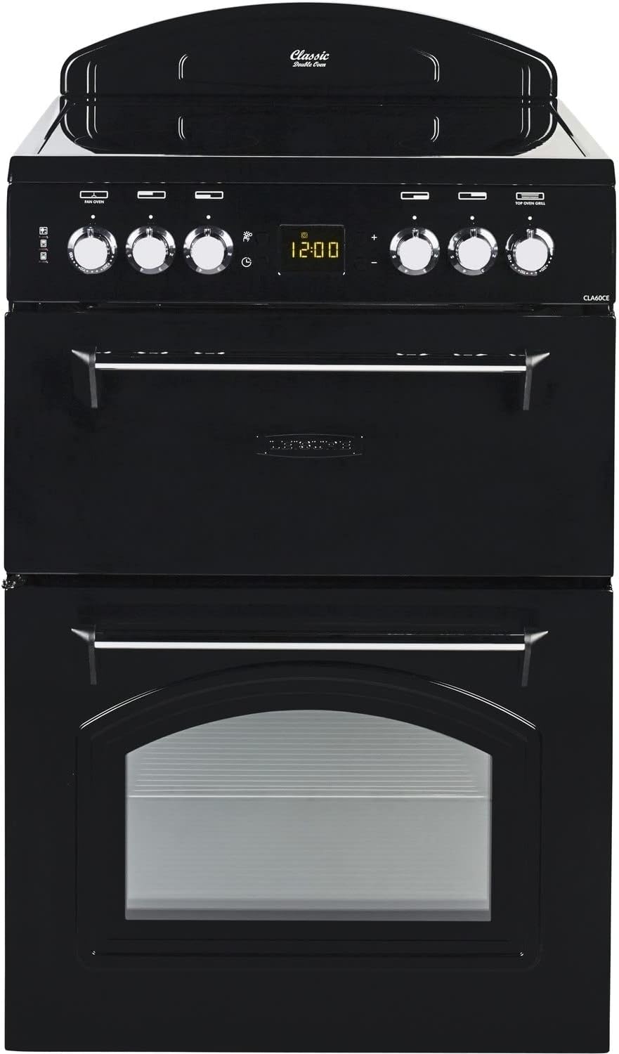 Leisure Classic 60cm Double Oven Electric Cooker with Ceramic Hob - Black.