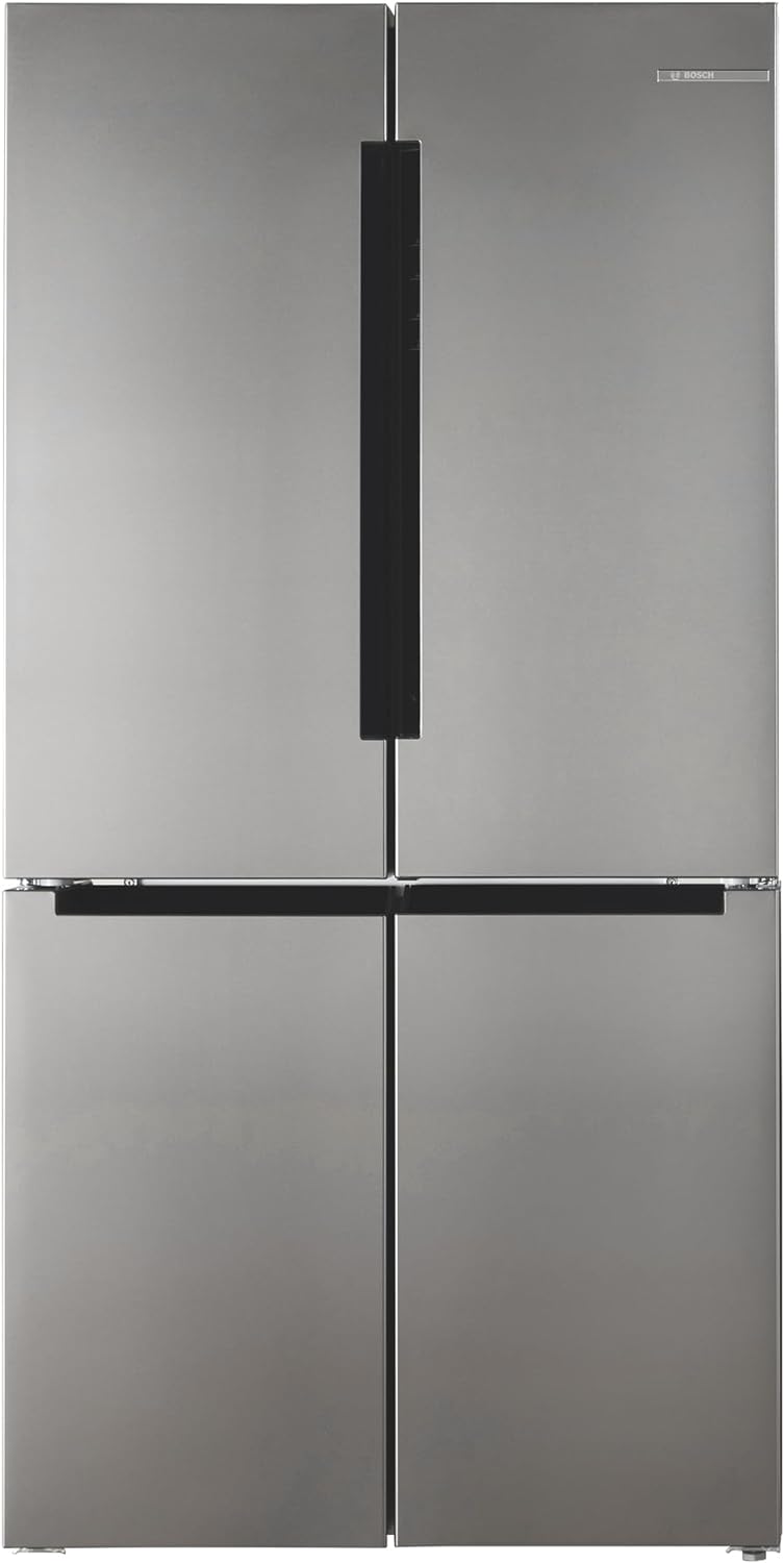 Bosch Home & Kitchen Appliances Bosch KFN96VPEAG French Door Fridge Freezer with NoFrost, XXL Capacity, SuperCooling Function, 183 x 91cm, Silver, Serie 4, Freestanding.