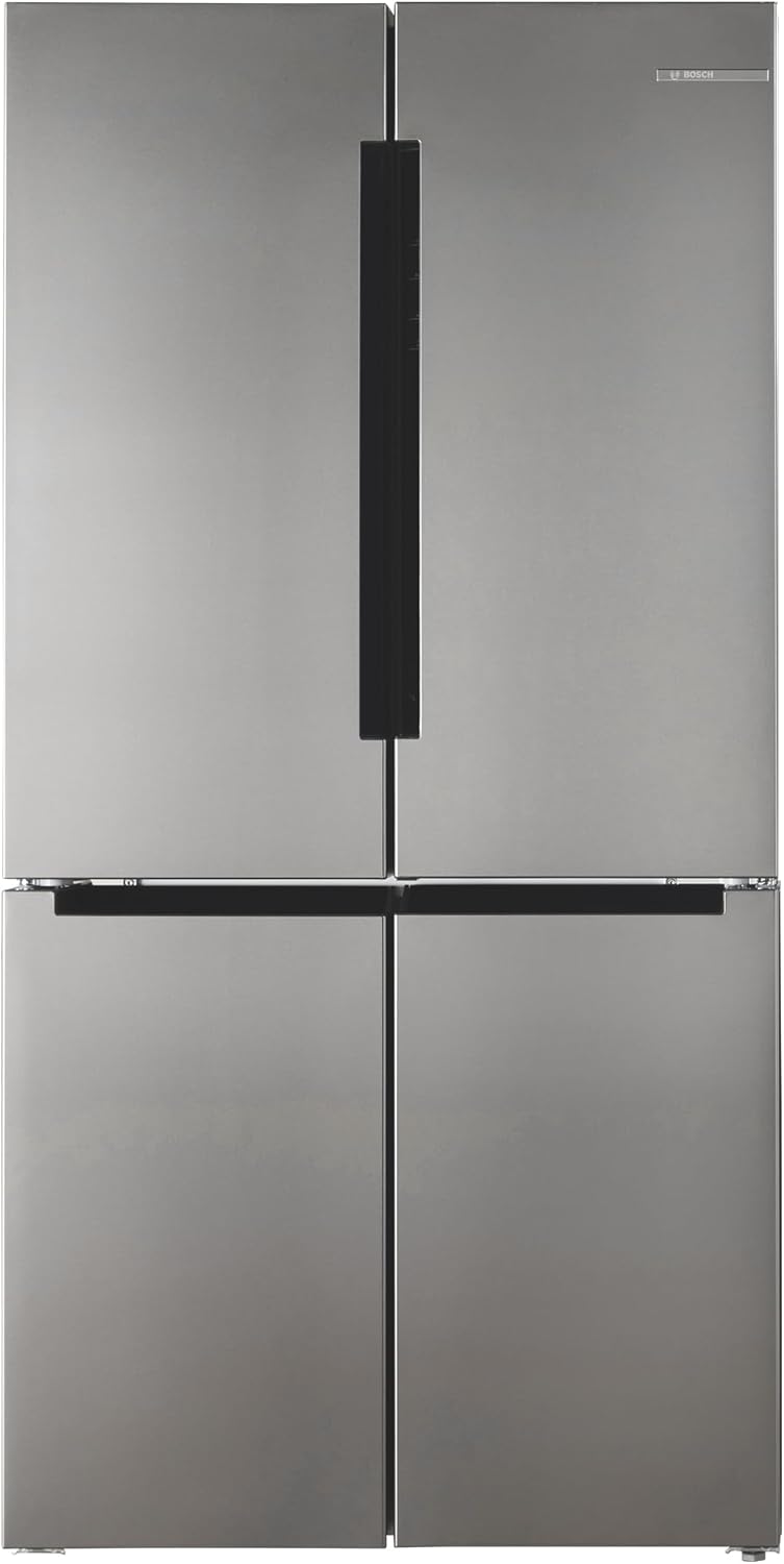 Bosch Home & Kitchen Appliances KFN96VPEAG French Door Fridge Freezer with NoFrost, XXL Capacity, SuperCooling Function, 183 x 91cm, Silver, Serie 4, Freestanding.