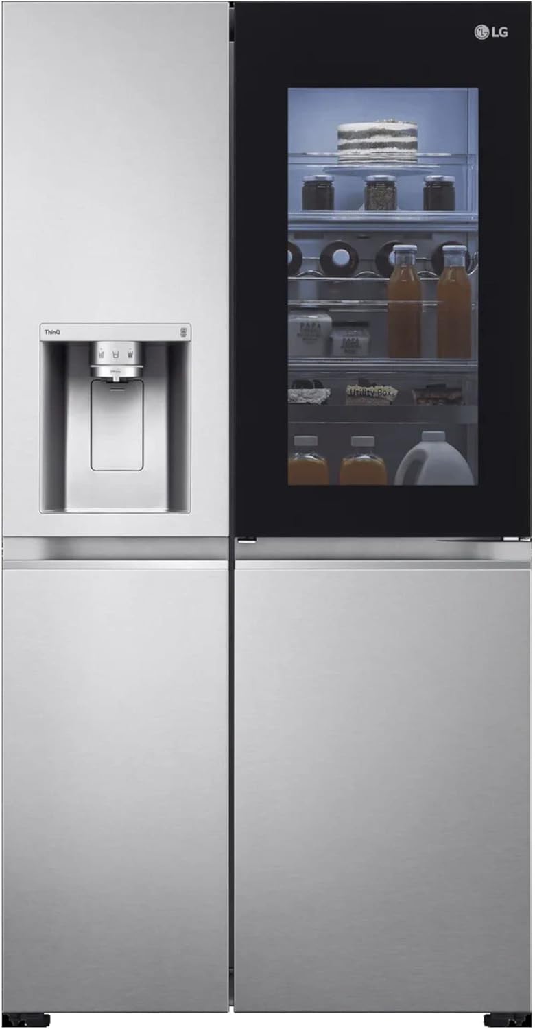 LG GSXV90BSAE InstaView 635L Door-in-Door Fridge Freezer, Stainless.