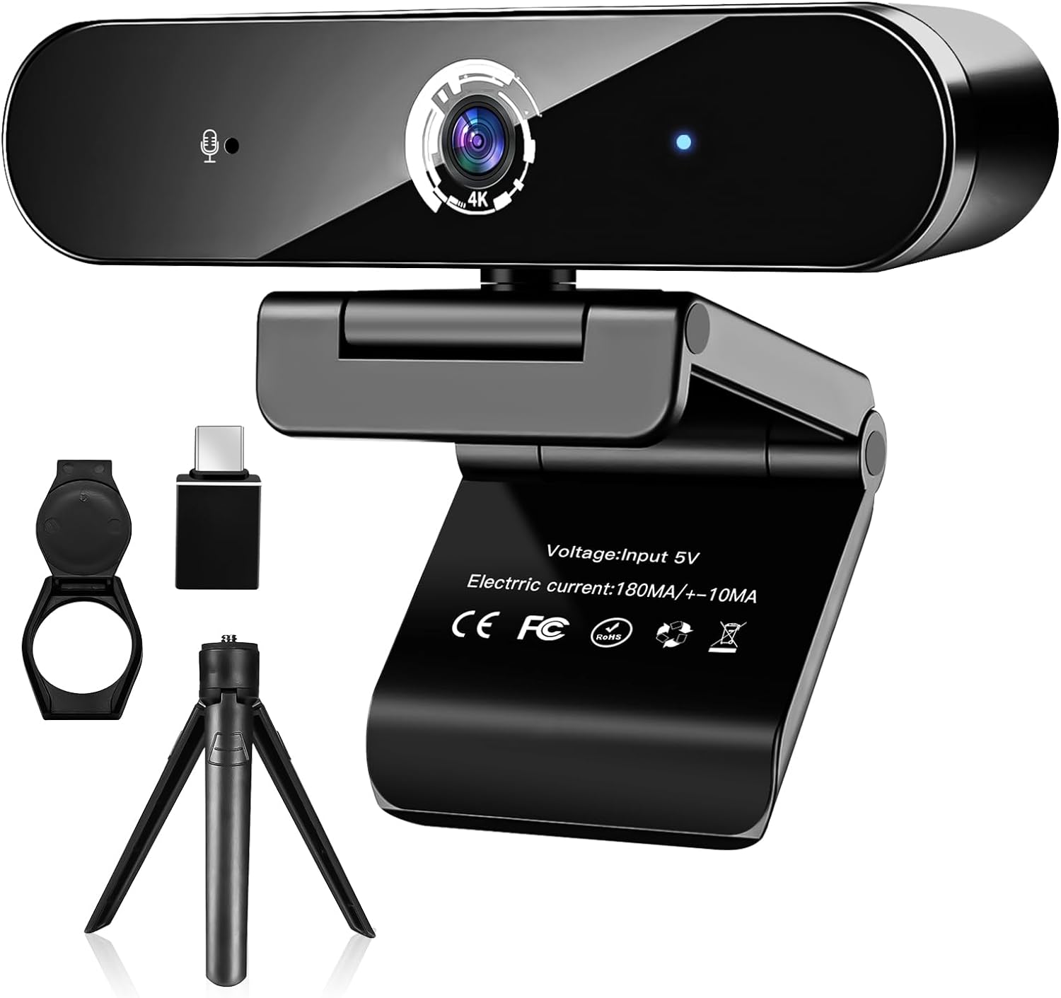 LuSeren 4K Webcam with Microphone, 4K Autofocus Web Camera with Privacy Cover and Tripod, Plug & Play, 4K Web Camera for Laptop/Desktop, Video Calling,Conferencing, Pro Streaming, Online Classes.