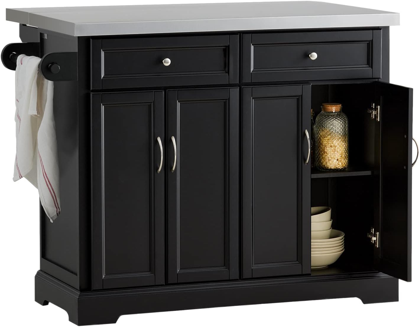 SoBuy FKW71-SCH, Extendable Kitchen Storage Trolley Kitchen Cabinet Cupboard Sideboard Kitchen Island.