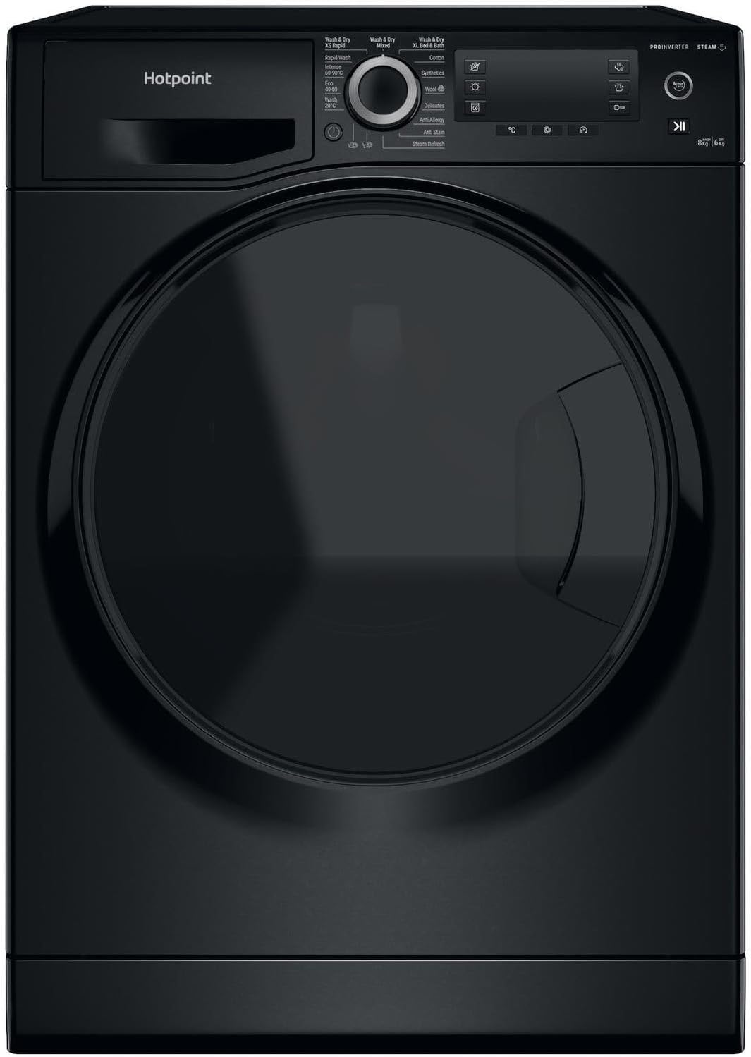 Hotpoint 8kg Wash 6kg Dry 1400rpm Freestanding Washer Dryer - Black.